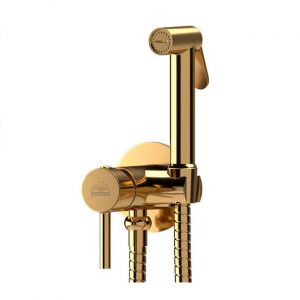 Гигиенический душ Paffoni Tweet Round Mix со смесителем и шлангом (цвет - глянцевое золото) ZDUP 110 HG