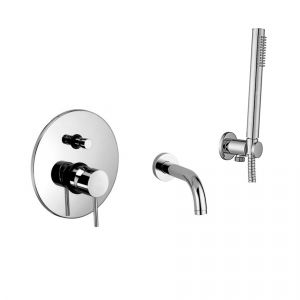 Душова система Paffoni Shower прихованого монтажу, із виливом для ванни 245 мм (колір-хром)