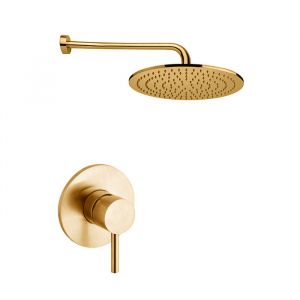 Душевая система для ванны Paffoni Shower, верхний душ Ø300 мм (цвет - матовое золото)