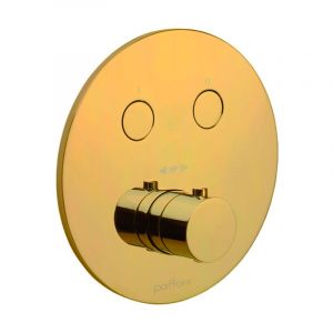 Термостат для душа на 2 потребителя Paffoni Compact Box (цвет - Honey gold spazzolato / Матовое медовое золото)