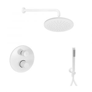 Душевая система Paffoni Shower скрытого монтажа на 2 потребителя, верхний душ Ø300 мм (цвет - белый матовый)