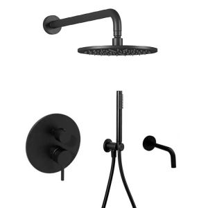 Душова система з виливом Paffoni Shower, верхній душ Ø300 мм (колір - чорний матовий)