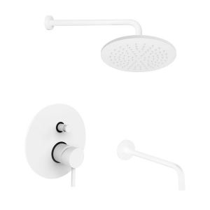 Комплект душової системи Paffoni Shower прихованого монтажу з верхнім душем Ø225 мм та зливом 248 мм (колір - білий матовий)