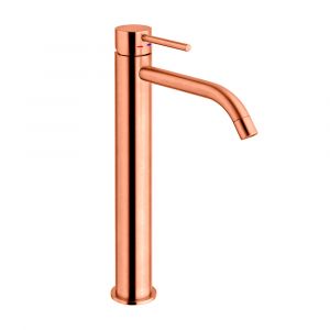 Змішувач для раковини високий Paffoni Light (колір - Brushed Copper), без донного клапана