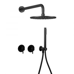 Комплект душової системи Paffoni Shower прихованого монтажу, верхній душ Ø225 мм (колір – чорний матовий)