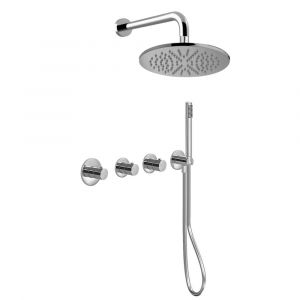 Комплект душової системи, внутрішній монтаж Paffoni Shower верхній душ Ø225 мм (колір – сталь)