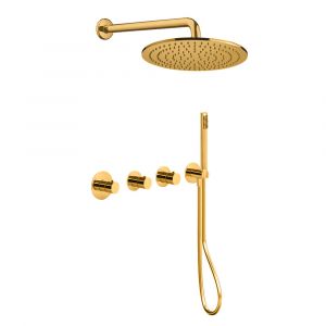 Комплект душової системи, внутрішній монтаж Paffoni Shower верхній душ Ø300 мм (колір – глянсове золото)